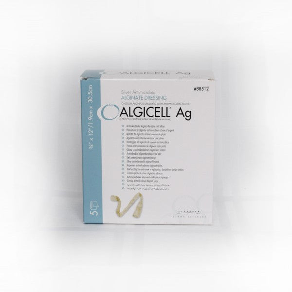 Algicell Ag Calcium Alginate Rope Dressing with Antimicrobial Silver 3/4" x 12" - #88512